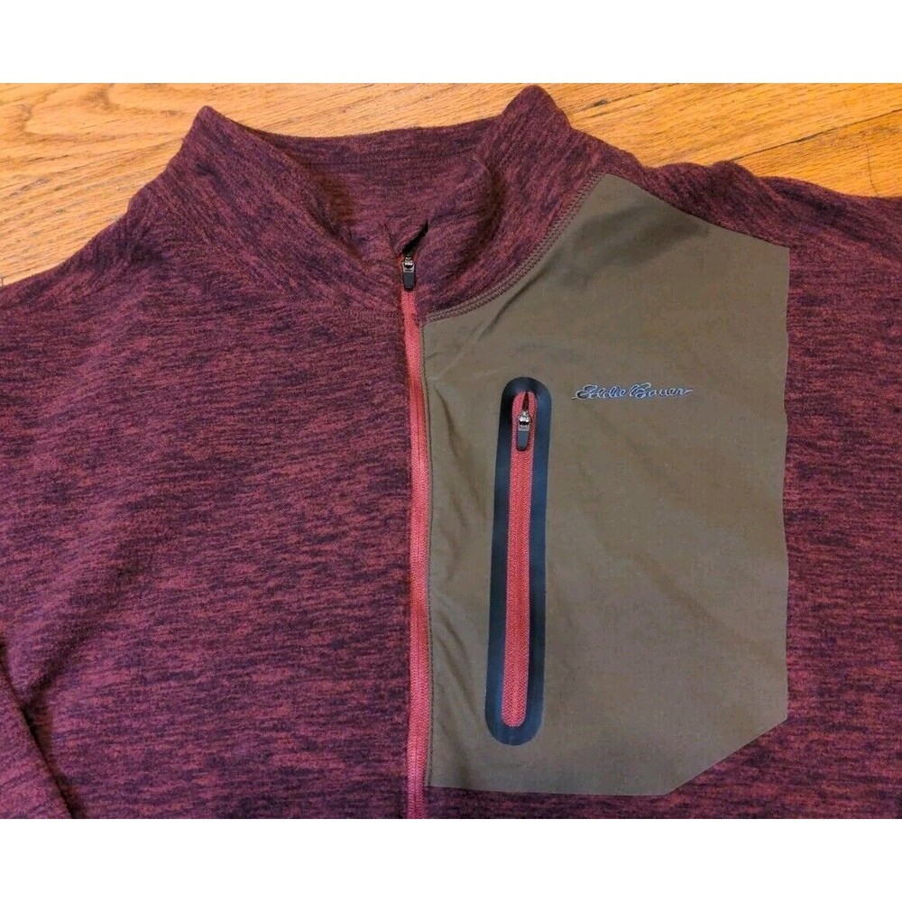 Eddie Bauer First Ascent Men's 1/2 Zip Fleece Maroon Pullover Jacket Sz 2XL EUC